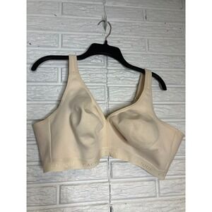Cacique unlined full coverage no wire bra women's size 46D cream plus size basic